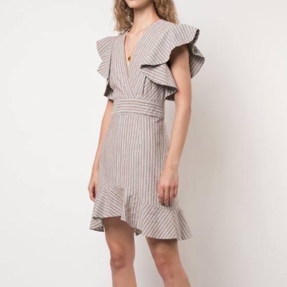 Robert Rodriguez Basia Metallic Striped Dress - Picture 4 of 11